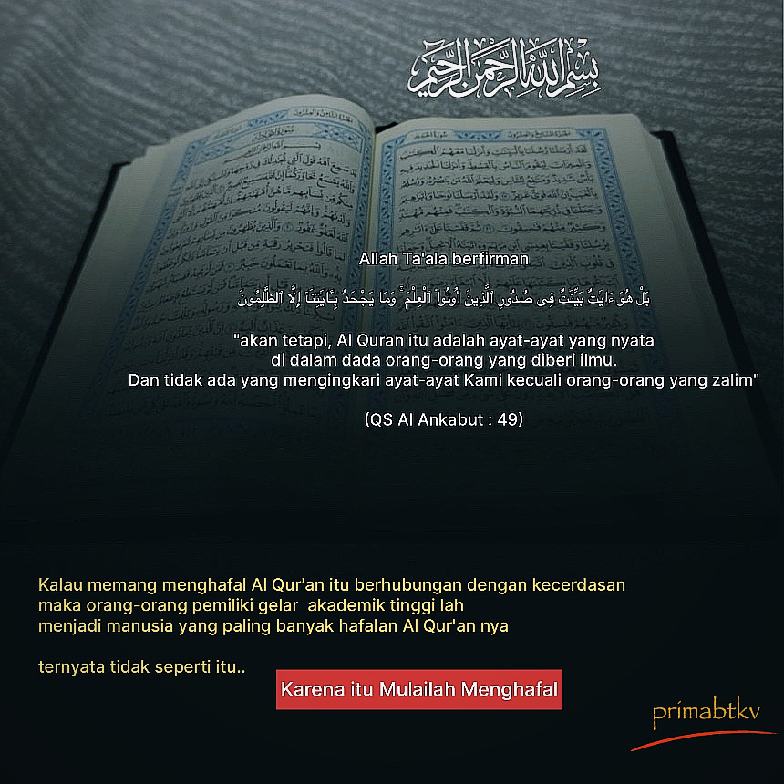 Mulailah menghafal Al-Qur'an